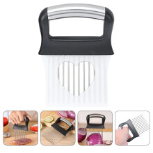 Trancheuse à oignons en acier inoxydable et outil de découpe de légumes et de viande - Accessoire de cuisine 1 pièce