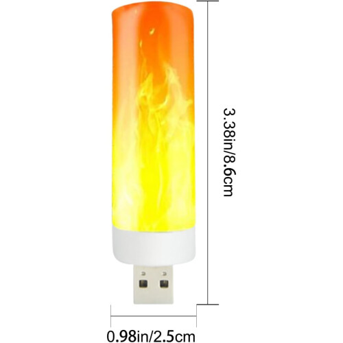 Φως νυκτός με εφέ φλόγας USB, 4 τεμάχια με βύσμα LED ατμοσφαιρικής λάμπας με 2
