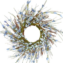 Στεφάνι από λουλούδια Forsythia, μπλε 14 ιντσών