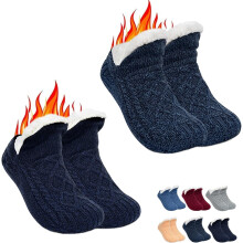 Midnighti Indoor Non-slip Thermal Socks, V-Mouth Fluffy Winter Indoor Thermal Socks, Thick Warm Slipper
