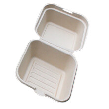 Boîtes alimentaires compostables brunes à clapet (10 x 10 x 7,5 cm), lot de 10 – Convient pour les plats à emporter et les desserts,