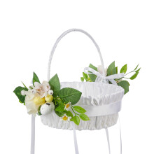 Oster- und Hochzeitsblumenkorb, 22 cm (8,6 Zoll) großer, dekorativer, tragbarer Blumenkorb mit abnehmbaren Blüten für Festtags- und Eventdekoration