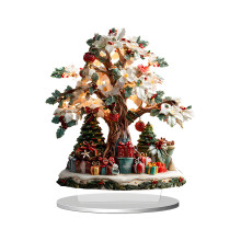 Décorations de table de Noël 2025 : Ornements de sapin en acrylique et accessoires festifs pour la maison – Thème Joyeux Noël