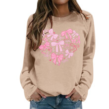 Moletom longo feminino para o Dia dos Namorados com estampa de coração