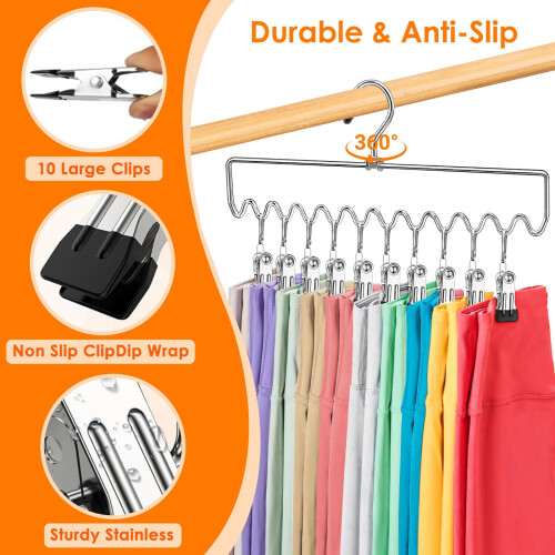 Metal Legging Hangers with Non-Slip Clips2-Pack 2