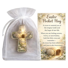 Little Pocket Bunny Hug Gifts with Positive Cards, Easter Chick Token, 2D Acrylic Lamb Chicks – Emotional Thank You Gifts for Friends & Family