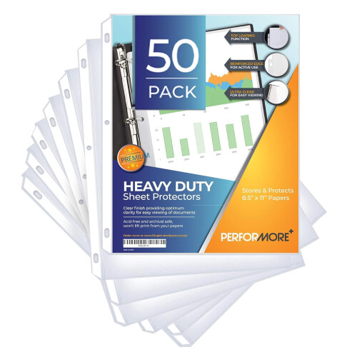 Sheet Protectors Heavy Duty 8.5"x11" 50-Pack