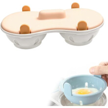 Microwave Egg Cooker Steamer Poacher Blue Double Row