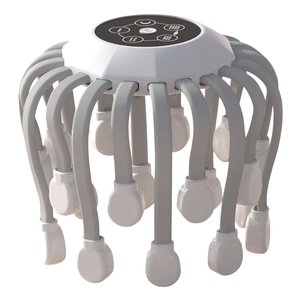 Electric Head Massager Scalp Massage with 20 Nodes 5 Modes Rechargeable for Relaxation Stress Relief 16x13.5x16cm