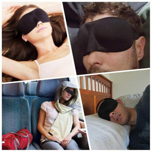 Μάσκα ματιών για ύπνο 3D Contoured Cup Blindfold Κοίλη φορμαρισμένη νυχτερινή μάσκα ύπνου Block 1