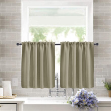 Curtains for Living Room2PCS,Bedroom Window CurtainsSolid Fabric Light Blocking Partition for Kitchen Bathroom Home Decor(Khaki)