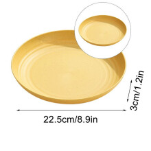 Yoloke Wheat Straw Plates – Unbreakable, Microwave & Dishwasher Safe, Reusable Plastic Dinnerware, Assorted Colors, Compatible with Kids & Adults