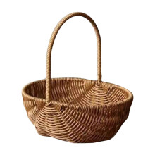Mini panier à fleurs en rotin, 23 x 25 cm, avec anse – idéal pour les mariages, le jardin, la décoration intérieure et les cadeaux.