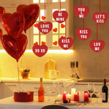16 décorations en forme de cœur pour sapin de Noël, décoration de fête, ornements à suspendre pour la Saint-Valentin, décoration de fête à