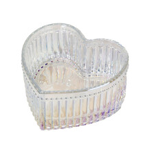 Heart-Shaped Glass Food Storage Container, 9.5x4.5cm, Transparent Snack/Dessert Bowl, Multi-Functional Decor & Storage, 1pc