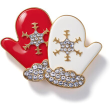 Broche gants de Noël pour femmes