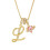 Heart-shaped diamond-encrusted initial pendant necklace 1
