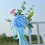 Fleurs artificielles bleues pour dossier de chaise 45 cm 5