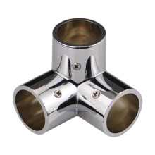 Round Pipe Connector DIY Fastening Tube Fitting for Home Clothes Rails Frame 3 Way