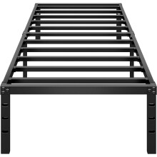 Metal Platform Bed Frame, 14" High, No Box Spring Required, Twin Size, Black