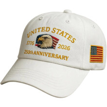 Casquette de baseball commémorative du 250e anniversaire des États-Unis, motif aigle, taille ajustable (56-60 cm), noire