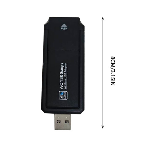 Προσαρμογέας WiFi διπλής ζώνης USB3.0 1300Mbps (2.4G/5G), συμβατός με Linux, για φορητούς και 2