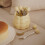Ceramic fruit salad tableware jar, large-caliber design, with 3 spoons and 3 forks. 1