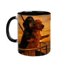 Mug « Couple de teckels amoureux » – Cadeau de Saint-Valentin, compatible avec les porte-gobelets standard