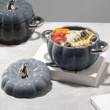 HomeKingdee pumpkin cast iron Dutch oven with lid