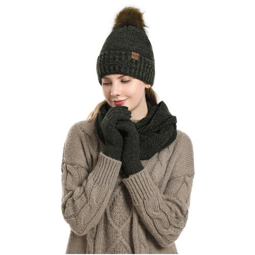 Strickmütze, Schal und Handschuhe für Damen (Set) 2