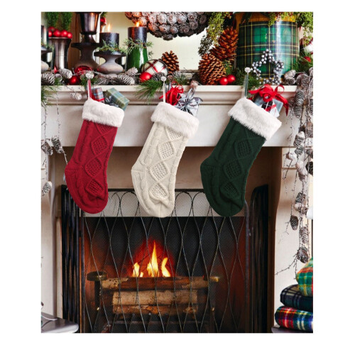 Weihnachtliche Plüschsocken für Kinder, 1 Paar