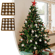 palline natalizie infrangibili con cordino, decorazioni argentate da appendere per albero, festività, matrimoni, feste – compatibili con alberi di