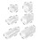 Plastic Cutlery Storage Box Drawer Organizer for Kitchen White 6Pcs 2
