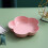 Roze bloemvormig bord van tarwevezel, 18 cm 3