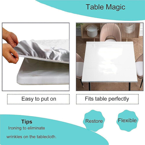 Justerbar med elastisk kant, fläckavvisande 32x32 vit polyesterduk 2