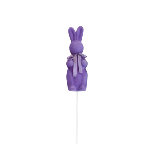 Figurine de lapin de Pâques violette floquée (1 pièce) 1