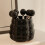 Ceramic fruit salad tableware jar, large-caliber design, with 3 spoons and 3 forks. 7