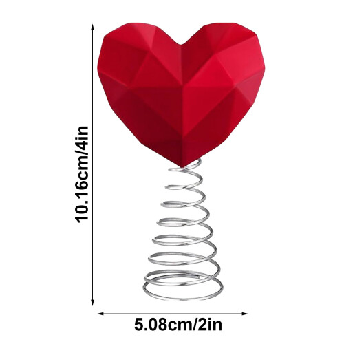 Valentine Tree Topper Heart Decoration 4 Inch 2