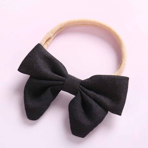 Schwarze Babys Haaraccessoires Langlebig Kopfband Mit Schleife 2