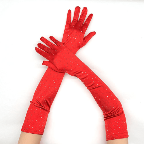 Opernlange Satinhandschuhe für Damen, 55 cm 2