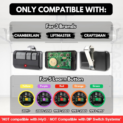 2X for Craftsman Garage Door Opener Remote Replacement, 893LM 893Max 3-Button, Extra Long-Range 1