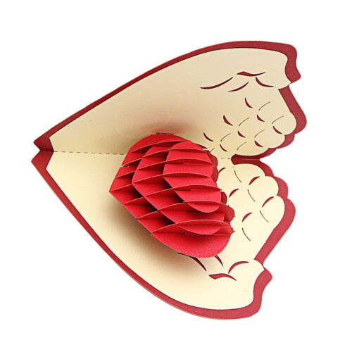 Valentinsdagskort3D rødt minnedesign1 stk. 2