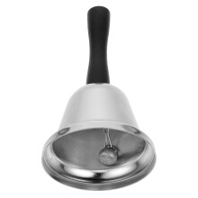 Silberne Handglocke Aus Metall Mit Holzgriff Für Lautes Läuten