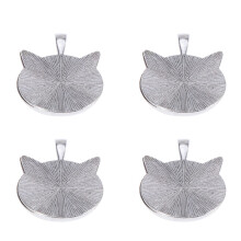 10 Pcs Cat Ear Pendant Base Jewellery Tray Plating Jewelry Making