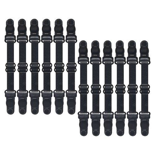 12Pièces Crochet Ajustable Masque Extenseur Noir Polyvalent