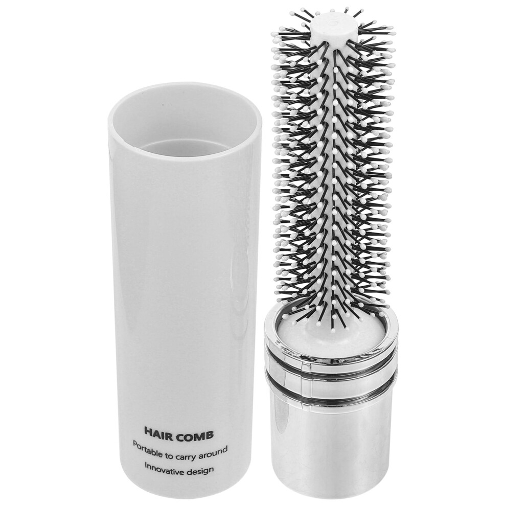 Portable Round Curling Hair Brush with Retractable Bristles, Travel Blow Dryer Brush for Styling, Curling & Straightening Short or Hair