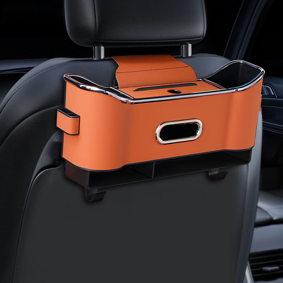 Car Back Seat Organizer With 2 Cup Holders, Tissue Box & Phone Holder Â Headrest Hanging Storage, Compatible With Most Vehicles 9405492181083