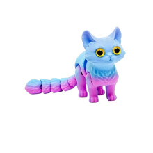 1pc blue 3D Printed Cats Movable Joint Fidget Stress Relief Decompression Desktop Ornament Figure