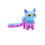 1pc blue 3D Printed Cats Movable Joint Fidget Stress Relief Decompression Desktop Ornament Figure 1