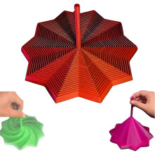 3D tištěná rozšířená senzorická Fidget Star, fraktální Fidget šestiúhelník s rukojeťmi, barevný vířivý spirálový design,